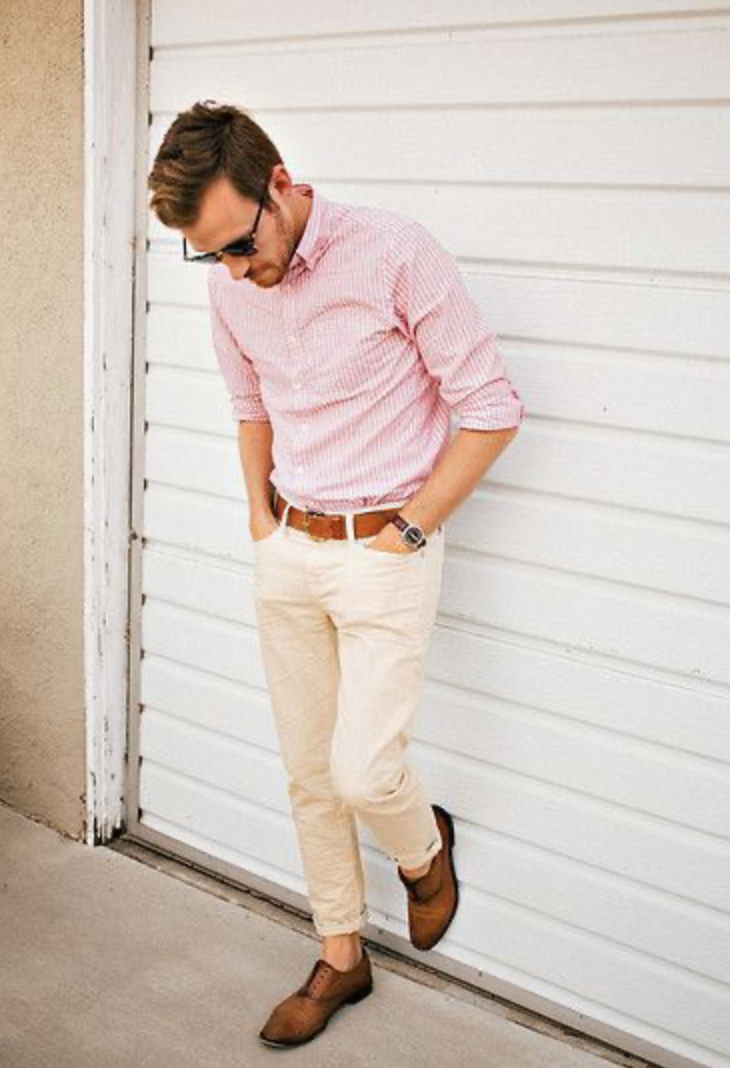 Tenue décontractée chemise rose